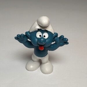 Vintage Naughty Smurf figurine by Bully, 1980's Hong Kong